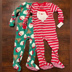 3T Christmas Fleece Footed Pajama Onesies